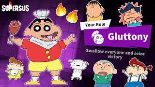 Shinchan became gluttony in super sus 😱🔥 | shinchan and his friends playing among us 3d 😂 | funny screenshot 5