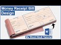 How To Make Money Receipt Bill Design in Ms Word Hindi Tutorial || For Beginner to Advance Level