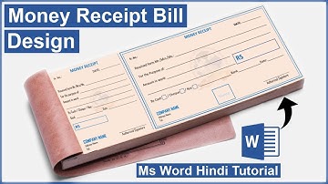 How To Make Money Receipt Bill Design in Ms Word Hindi Tutorial || For Beginner to Advance Level