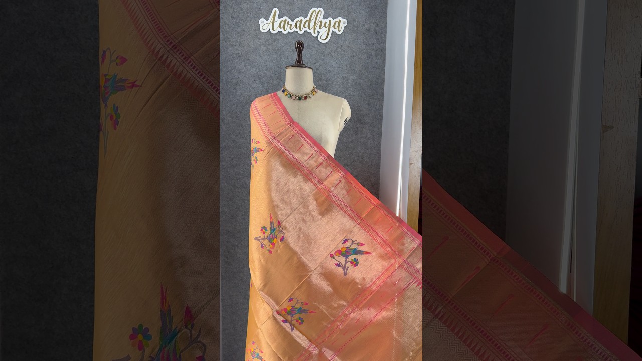 Pure Fully Zari Woven Parrot Motif Paithani Dupatta