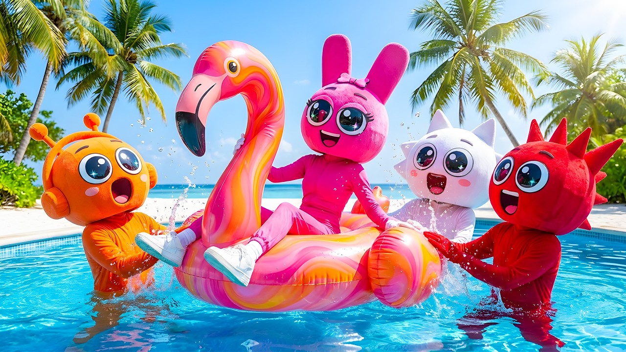Pinki & Friends Went to the Pool... Then THIS Bizarre Thing Happened! 🏊 ...