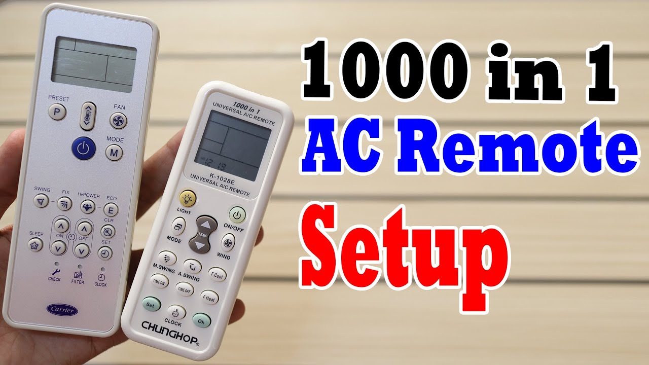 Middeleeuws Het is goedkoop Bek Carrier 1000 in 1 Universal AC Remote Setup - YouTube