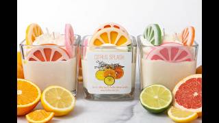 Citrus Splash candles with fruit slice embeds