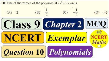 NCERT Exemplar Class 9 Maths Chapter 2 | Question 10 | MCQ | Exercise 2.1 | polynomials | CBSE