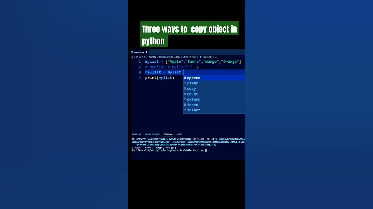 Three ways to copy object in python youtube
