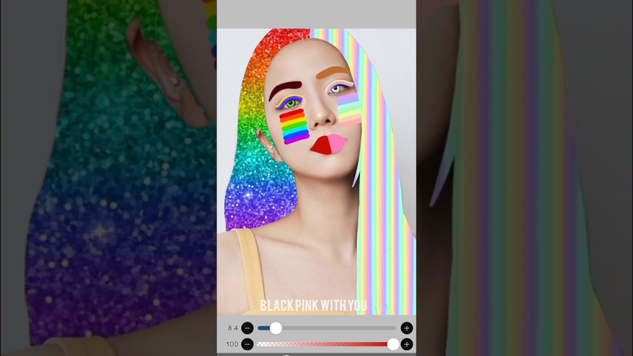 Choose One Glitter Rainbow 🌈 OR Pastel Rainbow 💜💙🩵💚💛🧡 ️ Hair On Jisoo # ...