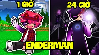 HACHI TỪ 1 GIỜ ĐẾN 24 GIỜ BIẾN THÀNH ENDERMAN TRONG MINECRAFT*HACHI ENDERMAN*