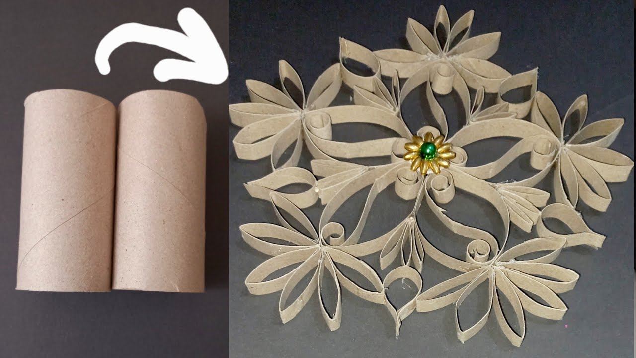 how to make simple snowflake from toilet paper rolls - YouTube