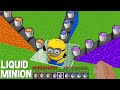 What if YOU MIX ALL LIQUIDS WITH MINION in Minecraft ? LAVA OR WATER OR PORTAL MINION ?