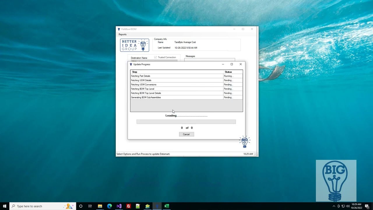 Fishbowl flat BOM Datamart Overview