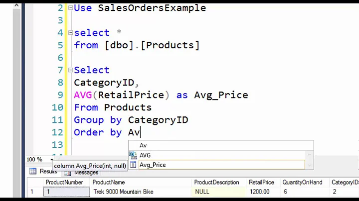 Fundamentals of SQL using Average Function