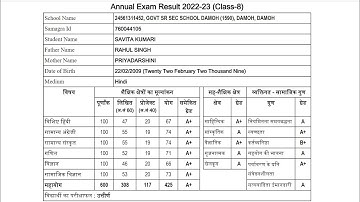 MP Board 8th Class Result 2023 Kaise Dekhe || How To Check MP Board Result 2023 Class 8