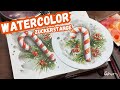 Watercolor Zuckerstange - Candy cane