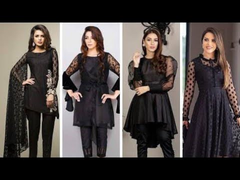 black net dress designs pakistani