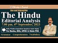 4th Sept., 2023 | The Hindu Editorial Analysis | The Hindu Newspaper Vocabulary | BANK | SSC | UPSC