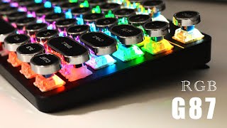 G87 Mechanical Keyboard Blue Switch Replaceable Keycaps 87 Keys RGB Backlit for Desktop Computers