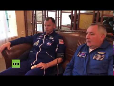 Cosmonaut Aleksey Ovchinin and NASA astronaut Nick Hague following emergency landing