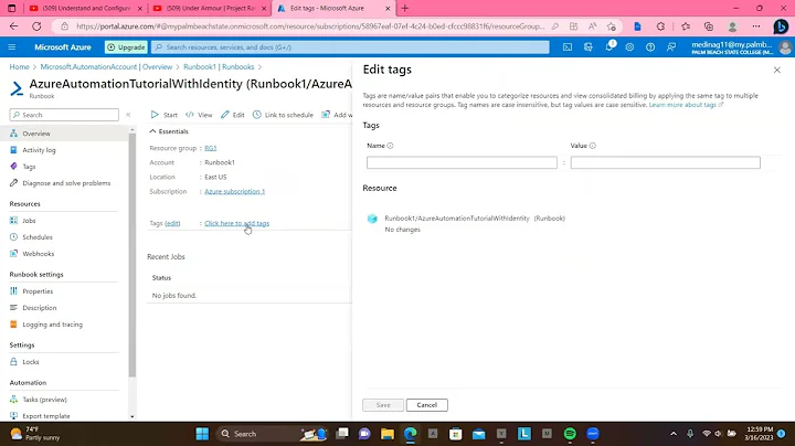 Azure Automation Account and Runbooks