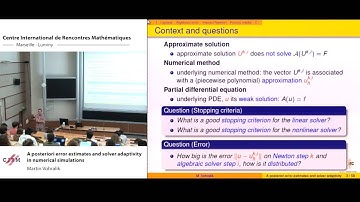 Martin Vohralik: A posteriori error estimates and solver adaptivity in numerical simulations