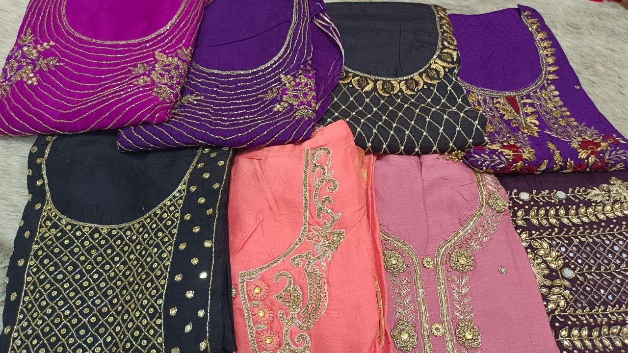 Exclusive Karchupi Work Three Piece Piece with Chiffon Dupatta Eid  Collection 2022