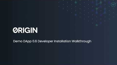 Developer Walkthrough Demo DApp 0.6