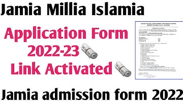Jamia Application form 2022 JMI admission 2022 Jamia Form 2022 Jamia online form 2022