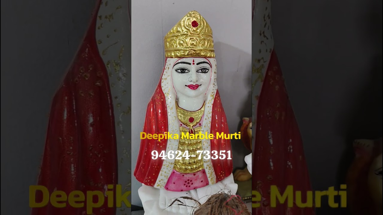 Jeen Mata Marble Murti &ndash; Hand-Carved in Makrana White Marble