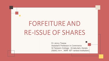 Forfeiture and reissue of shares