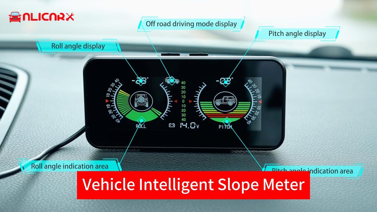 Auto Inclinometer Universele Intelligente Auto Inclinometer Tilt Gauge Hoge Resolutie HUD Digitale Hoek Helling Meter voor Auto Andere Elektronische Apparatuur