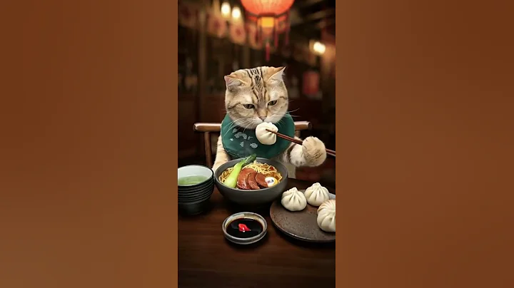 Video 11404451: cat eating food, cat chinese, cat cute funny