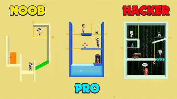 🔥the BEST GAME of PULL THE PINS 💥Pin Rescue💥NOOB vs PRO vs HACKER Gameplay Walkthrough (IOS/Android)