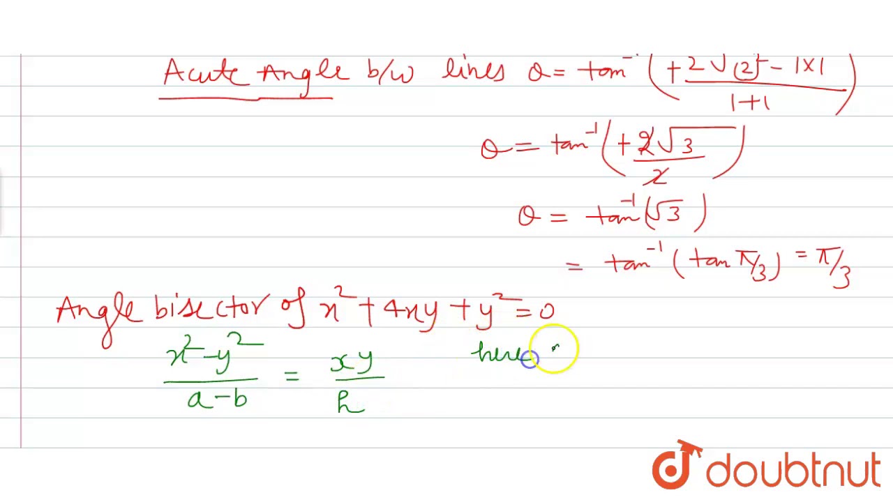 The Equation X Y 4 And X 2 4xy Y 2 0 Represent The Sides Of Youtube