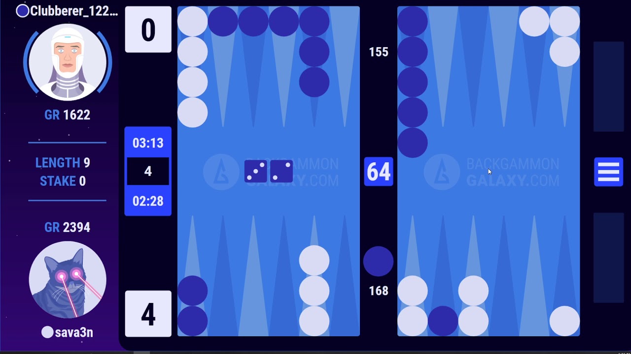 Backgammon Galaxy sava3n (2.31) vs Clubberer 12226_(7.83)