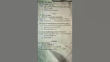 Std 7 history, civics, geography second unit test question paper 2025 sut