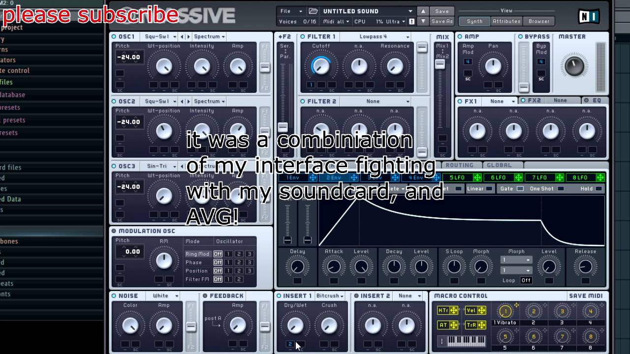 Sound Design tutorial in Massive 008 Clean Bass YouTube