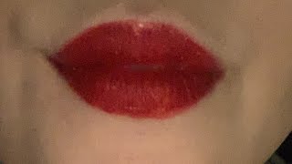 ASMR red lipstick kissing sounds