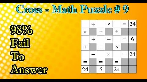 Cross-Math Puzzles #9 II 98% Fail To Answer