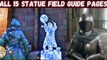 All 15  statue field guide pages and where to find them, hogwarts legacy gameplay