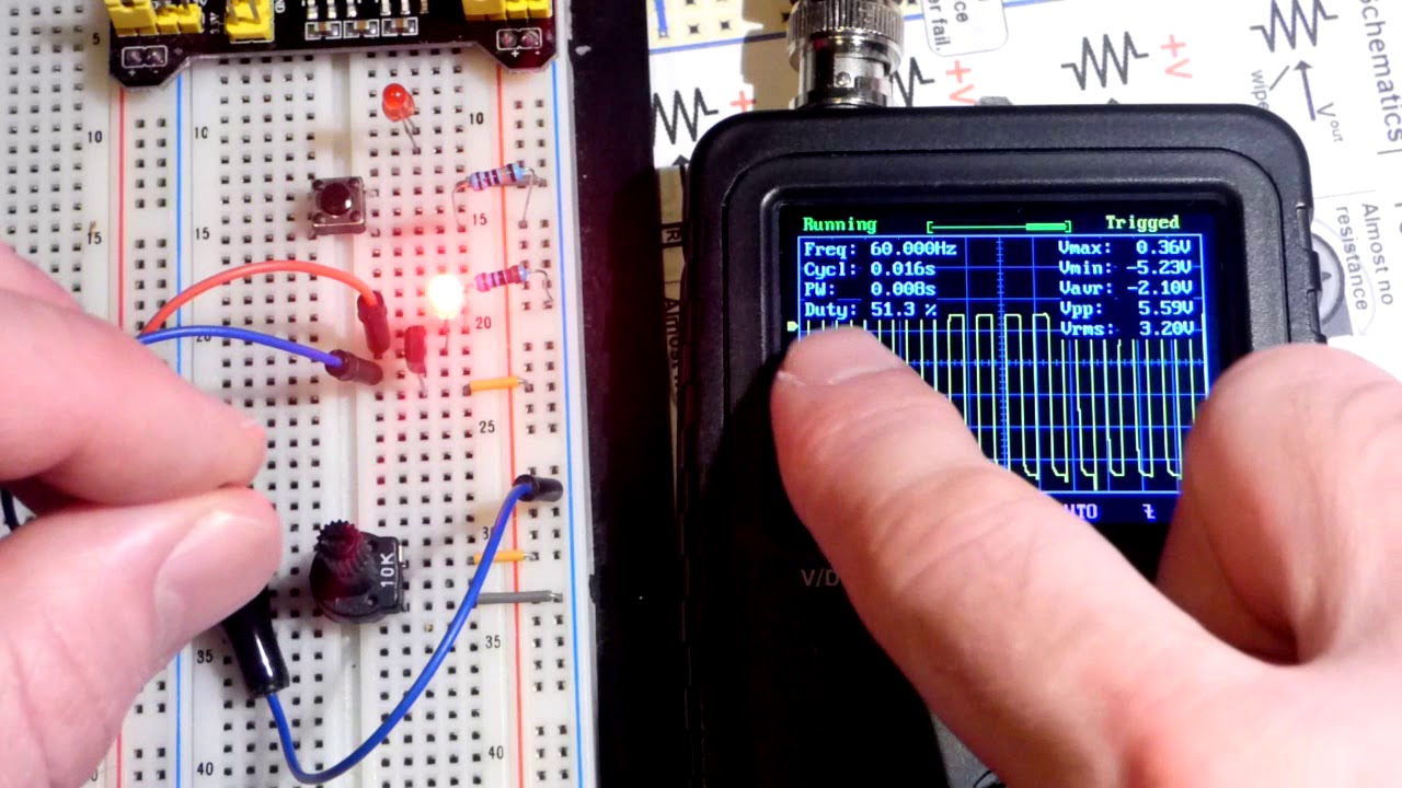 Assembled Finished Machine ETEPON Digital Oscilloscope Kit with BNC-Clip Cable Probe Power Adapter EM001