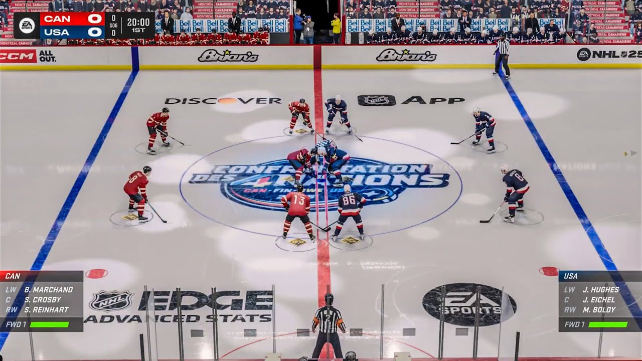 USA vs Canada - 4 Nations Face-Off 2/15/2025 NHL 25 Gameplay - YouTube