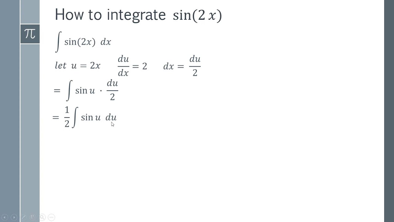 How to Integrate sin 2x Step by Step Integration Proof