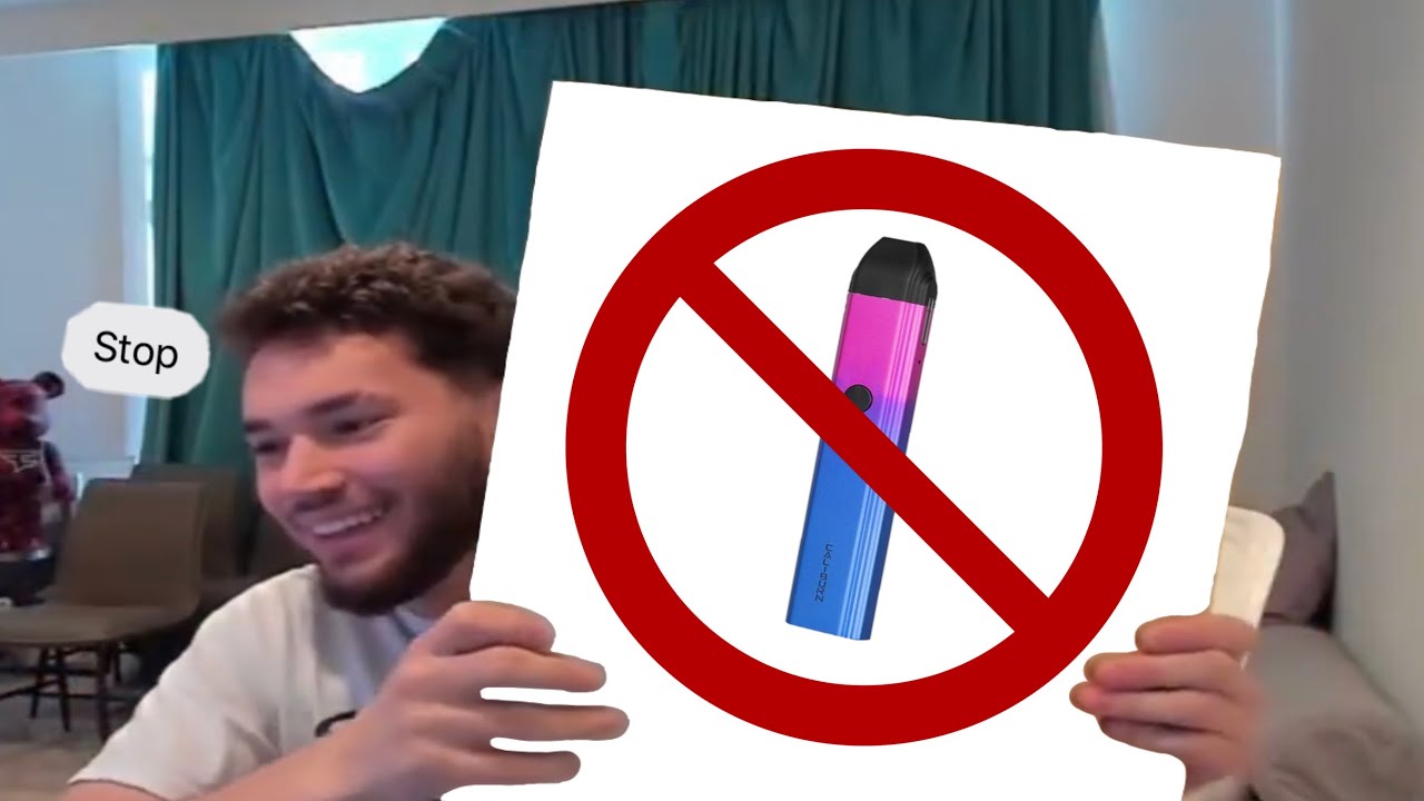 Adin Ross throws friends vape and it starts smoking….