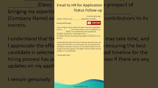Email to HR for Application Status Follow up - @Emails In English Email to HR for Application Status Follow up - @Emails In English