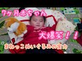 【大爆笑】まねっこぬいぐるみの実力！7ヶ月の赤ちゃんの笑いのツボ/Stuffed ability. 7 month baby laugh.