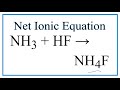 Electrolytes and Net Ionic Equations