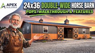 24x36 Double Wide Horse Barn Walkthrough & Features