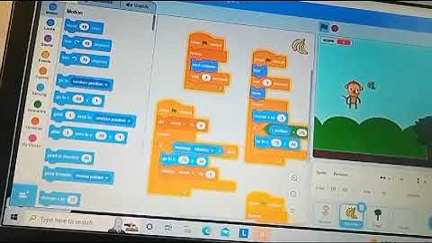 scratch coding with monkey 🐒 jump the catch 🍌...