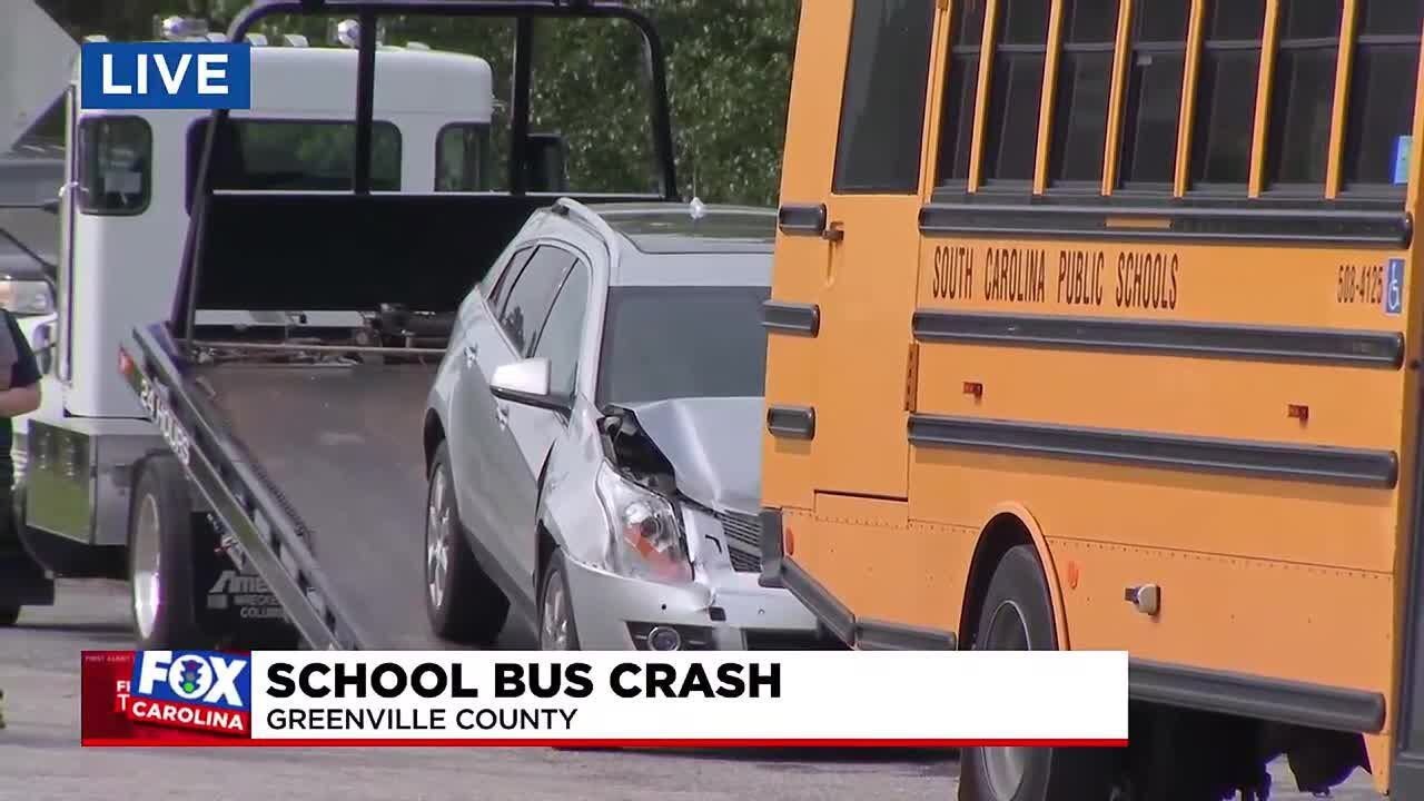Crews respond after Greenville Co. school bus involved in crash - YouTube