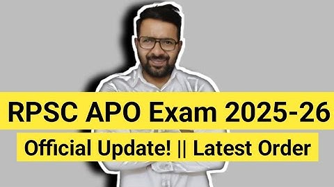 RPSC APO Exam Official Update || What now!