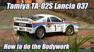 Tamiya TA02S Lancia 037 Bodywork Build Guide Incl. How to Apply the Martini Stripes